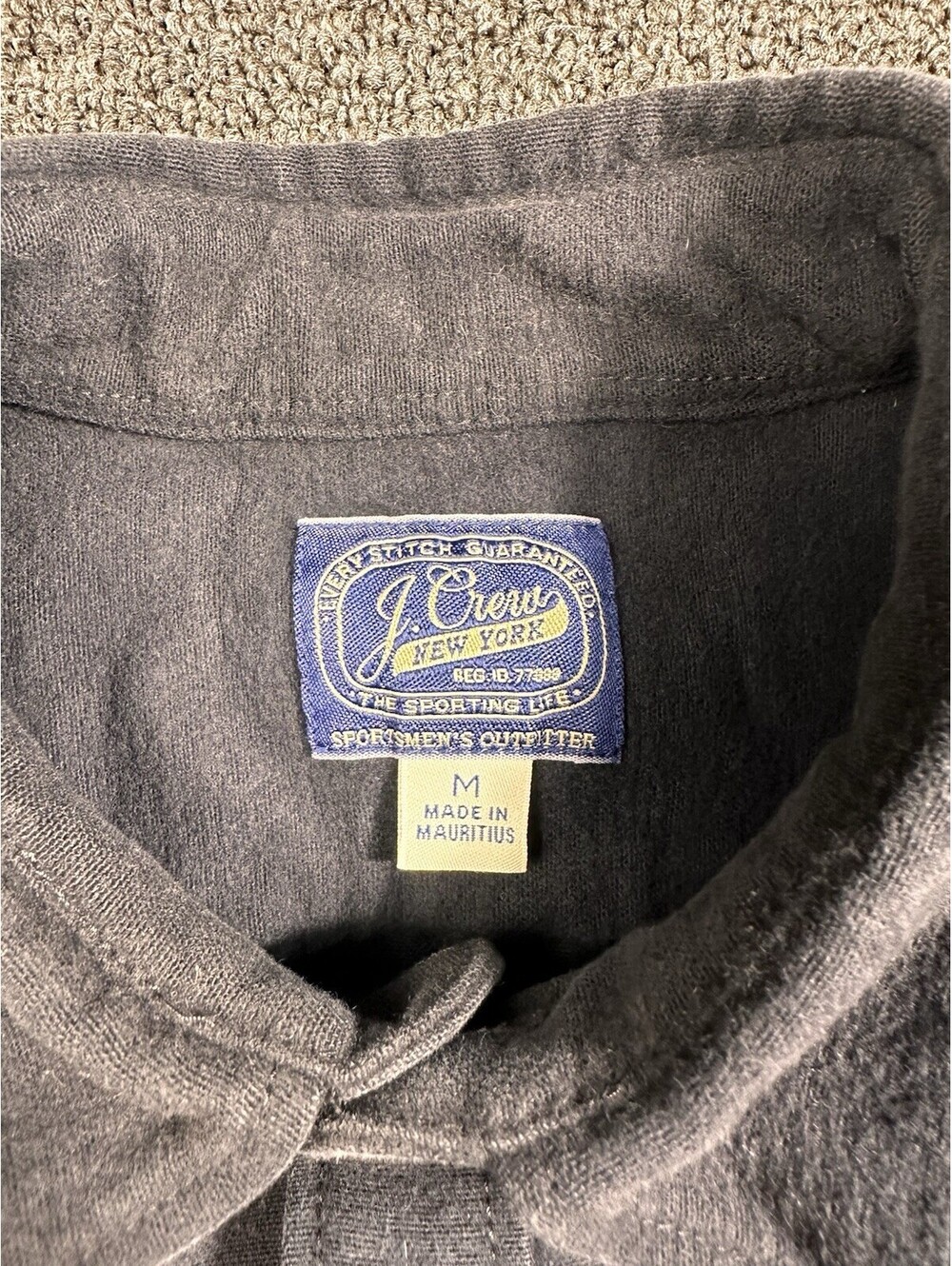 J Crew Heavyweight Chamois Button Up Shirt Men’s Sz M Black - Picture 3 of 5